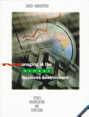 Cover of Managing in the global business environment